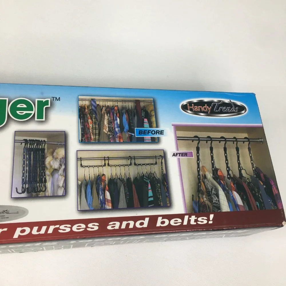 Closet Hangers Increase Space Clothes Organizer Storage Purses Belts